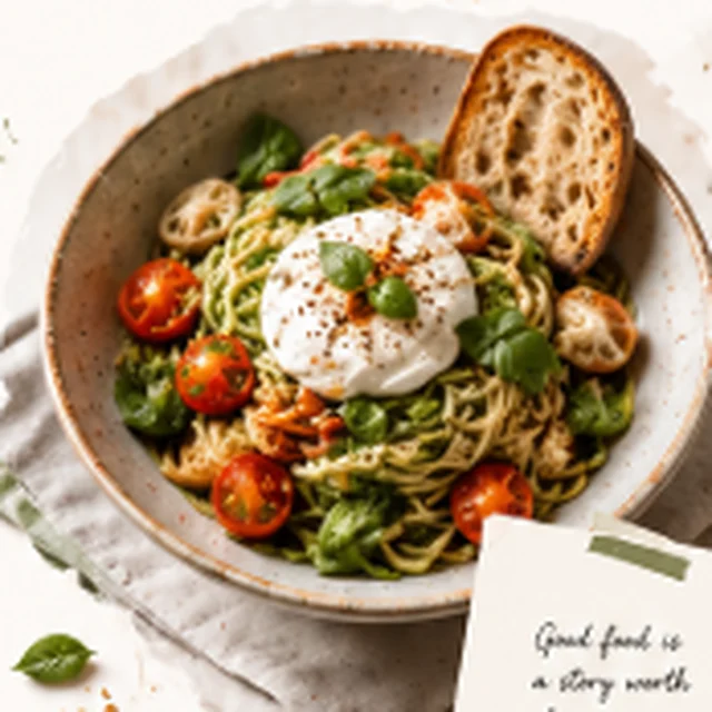 Food blog – pasta with cherry tomatoes and burrata