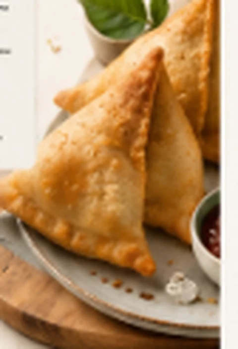 Crispy samosa with a golden flaky crust