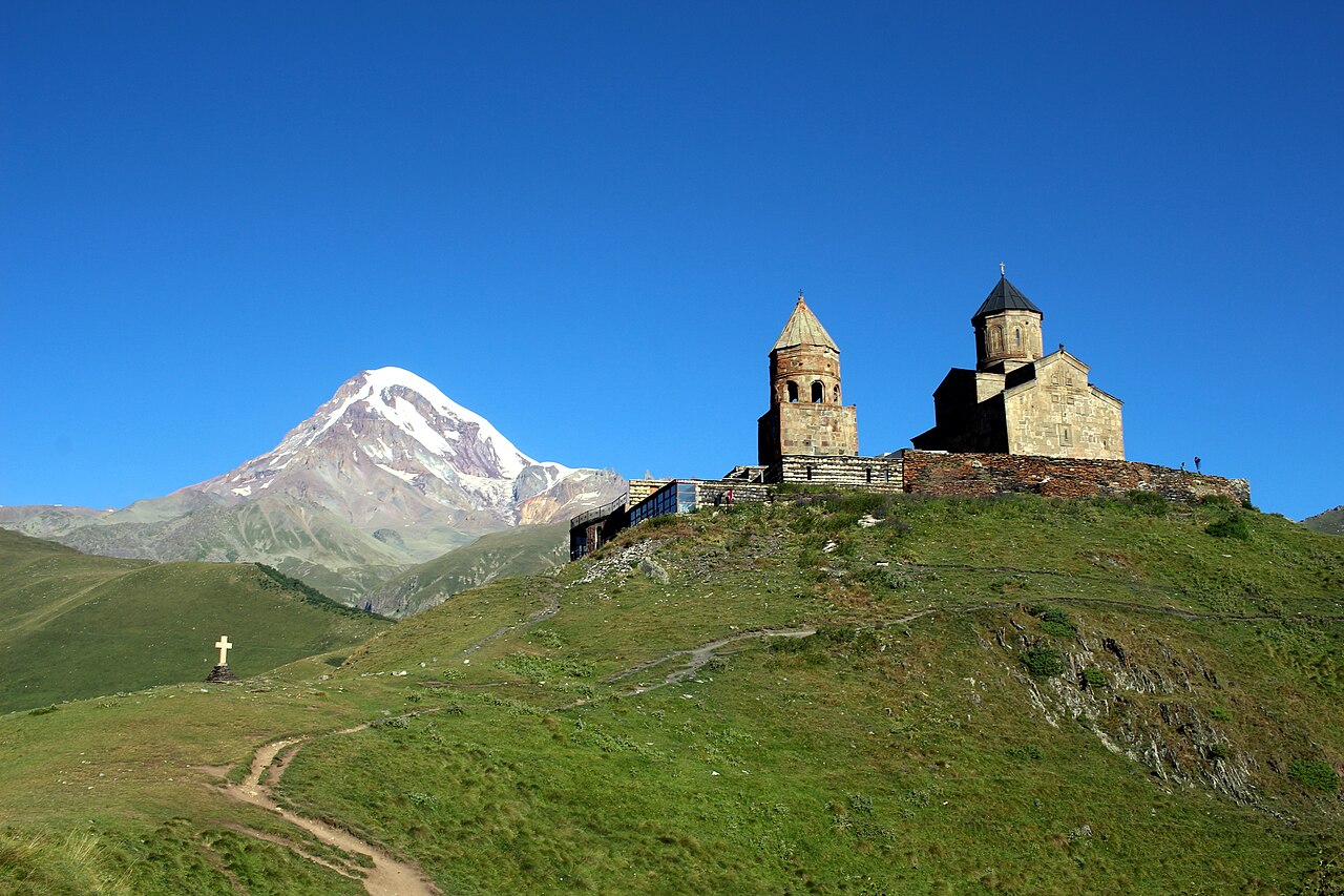 Gergeti Trinity Church and Mt. Kazbeg 01