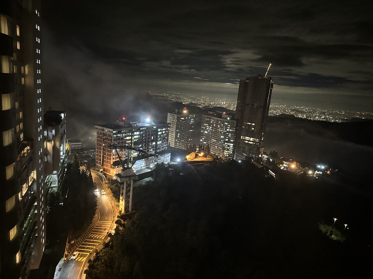 Night view from Genting Highlands, Highlands Hotel (241124)