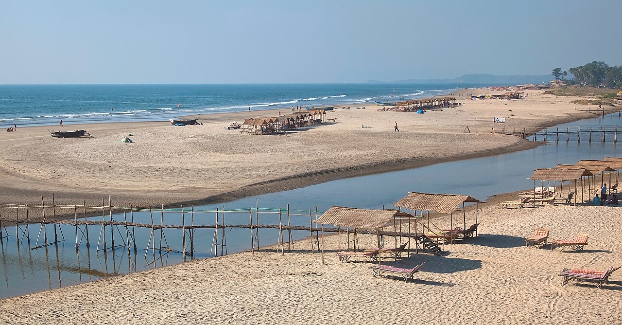 Mandrem Beach and Mandrem River, Mandrem, Goa, India (edit)